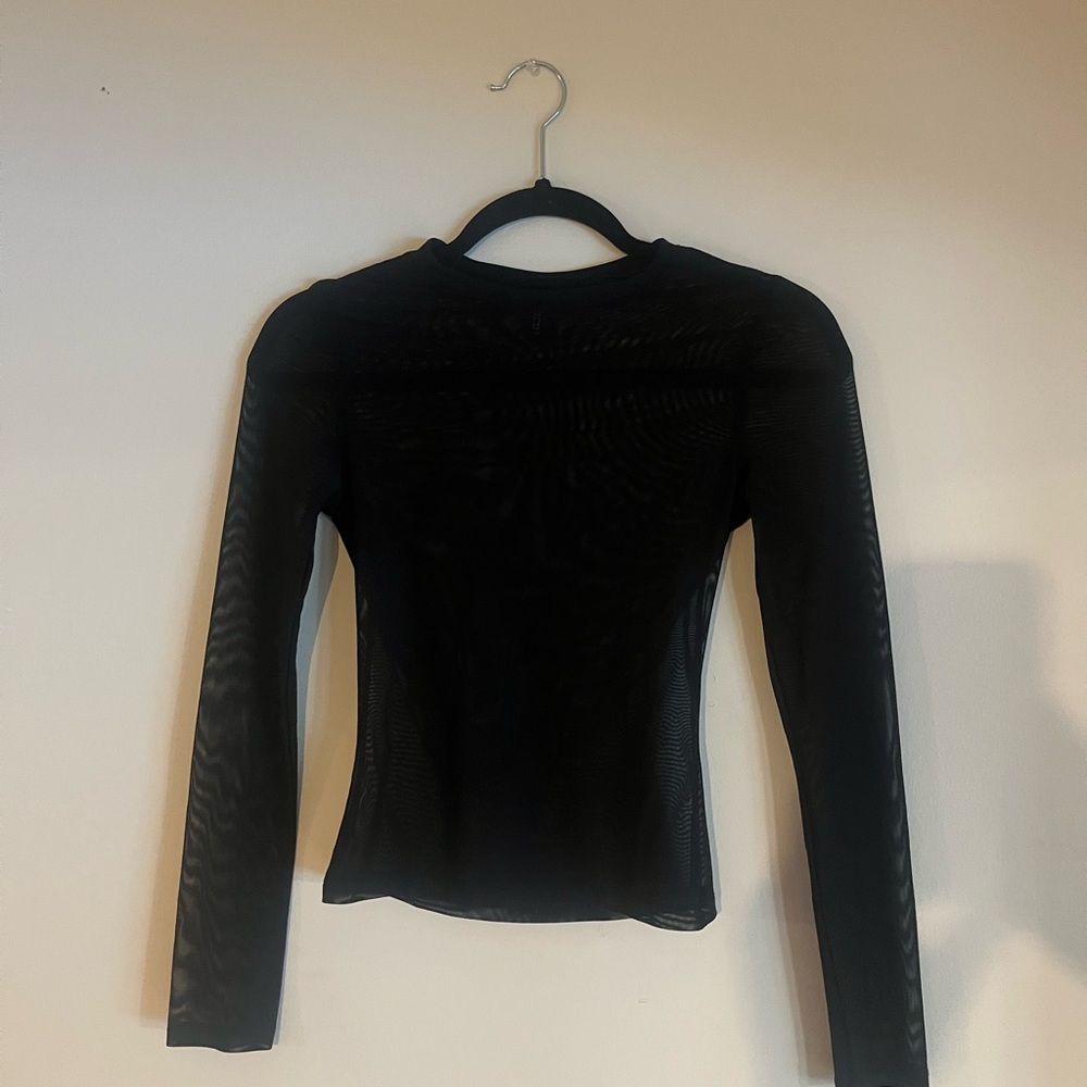 H&M Black Mesh Long Sleeve Bodysuit